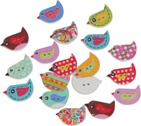 img 4 attached to 🐦 Mahaohao 100Pcs Assorted Bird Shape Wooden Buttons for Sewing & Crafting - Ideal for Painting Projects