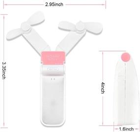 img 2 attached to 💗 Compact Pink Handheld Pocket Fans - Mini USB Small Portable Fan