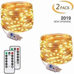 img 3 attached to 🔌 [2 Pack] Fairy String Lights - 120 LED 12M/40Ft - 8 Modes - USB Plug in Powered - Waterproof Outdoor/Indoor Copper String Lights - Remote Timer - Bedroom, Party, Wedding, Christmas (Warm White)