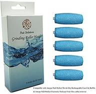 🔸 5 pack amope wet dry compatible extra coarse pedicure rollers | amope pedi perfect wet dry foot file refill compatible logo