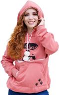 🐾 pet holder carrier sweatshirt for women - dog cat pouch hoodie fleece big pouch pullover logo