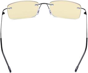 img 1 attached to 👓 Очки CessBlu для мужчин с гибкой бесорамочной поверхностью: защита от синего света, антибликовые уф-очки с желтым фильтром для чтения и работы на компьютере.