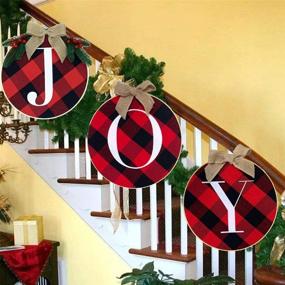 img 4 attached to 🎄 COKACO Christmas Wreath: Festive Joy Sign Merry Christmas Decorations - 3PCS