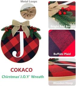 img 2 attached to 🎄 COKACO Christmas Wreath: Festive Joy Sign Merry Christmas Decorations - 3PCS