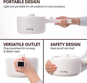 img 1 attached to 🍲 Electric Express Cooker - 1.5 Quarts, Ideal for College Dorm Rooms, Hot Pot, Ramen Cooker, Rapid Noodles Cooker, Mini Pot for Steak, Egg, Fried Rice, Oatmeal, Soup with Temperature Control