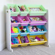 🌈 organize and brighten up your kids' playroom with humble crew's white/pastel toy storage organizer logo