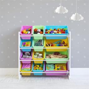 img 3 attached to 🌈 Organize and Brighten up Your Kids' Playroom with Humble Crew's White/Pastel Toy Storage Organizer