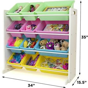 img 2 attached to 🌈 Organize and Brighten up Your Kids' Playroom with Humble Crew's White/Pastel Toy Storage Organizer