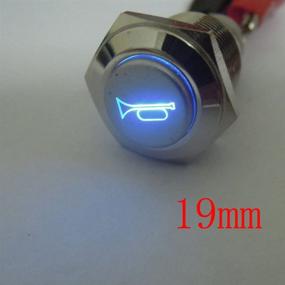 img 3 attached to 🚗 ESUPPORT 12V Car Auto Blue LED Light Momentary Speaker Horn Push Button Metal Toggle Switch 19mm: Enhance Vehicle Safety and Style with a Multi-functional Switch