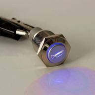 🚗 esupport 12v car auto blue led light momentary speaker horn push button metal toggle switch 19mm: enhance vehicle safety and style with a multi-functional switch logo