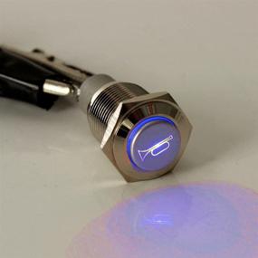 img 4 attached to 🚗 ESUPPORT 12V Car Auto Blue LED Light Momentary Speaker Horn Push Button Metal Toggle Switch 19mm: Enhance Vehicle Safety and Style with a Multi-functional Switch