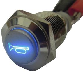 img 2 attached to 🚗 ESUPPORT 12V Car Auto Blue LED Light Momentary Speaker Horn Push Button Metal Toggle Switch 19mm: Enhance Vehicle Safety and Style with a Multi-functional Switch