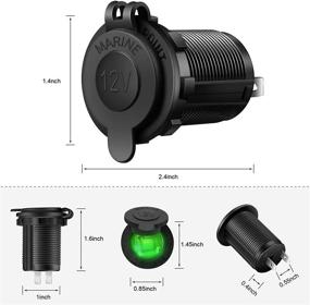 img 2 attached to Cigarette Lighter Socket Car Marine Motorcycle ATV RV Lighter Socket Power Outlet Socket Receptacle 12V Waterproof Plug (LED Green) By ZHSMS