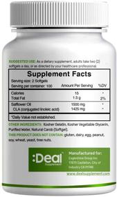 img 3 attached to 💪 CLA 1500mg Supplement - 200 Softgels, Extra Strength 95% Conjugated Linoleic Acid from Safflower Oil for Weight Management and Lean Muscle