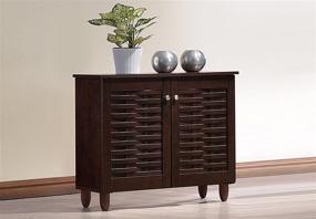 img 4 attached to Wholesale Interiors Baxton Studio Winda: Contemporary 2-Door Dark Brown Wooden Entryway Shoes Storage Cabinet - Wholesale Price!