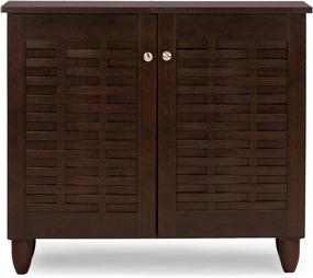 img 2 attached to Wholesale Interiors Baxton Studio Winda: Contemporary 2-Door Dark Brown Wooden Entryway Shoes Storage Cabinet - Wholesale Price!