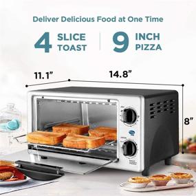 img 3 attached to 🍞 Compact 4-Slice COMFEE Toaster Oven, Timer-Bake-Broil-Toast Setting, 1000W, Stainless Steel, CFO-BC10(SS)