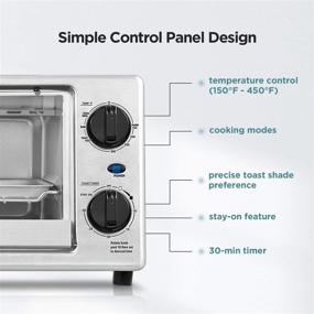 img 1 attached to 🍞 Compact 4-Slice COMFEE Toaster Oven, Timer-Bake-Broil-Toast Setting, 1000W, Stainless Steel, CFO-BC10(SS)