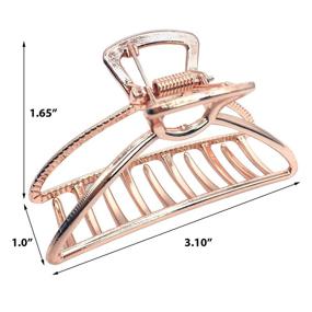 img 3 attached to Стильные и прочные металлические зажимы для волос с когтями для густых волос - набор из 2 шт., золотого и розового золота.