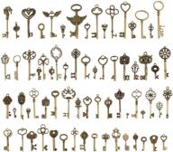 chuangqi antique bronze vintage skeleton keys charm set - steampunk key diy accessory kit for handmade jewelry making & wedding favors logo