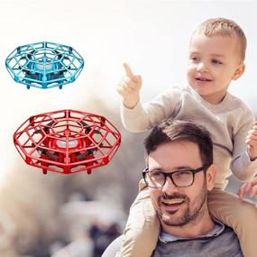 img 3 attached to 🚁 4DRC V3 Mini Kids Drone (2-Pack) - Hand Operated UFO Flying Ball, Hands Free Gifts for Boys and Girls, Easy Indoor Small UFO 360° Rotating Induction Drone, Blue/Red