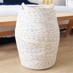 img 3 attached to 📦 Extra-Large Cotton Rope Woven Laundry Hamper Basket - Tall 22 Inch Height for Clothes Storage