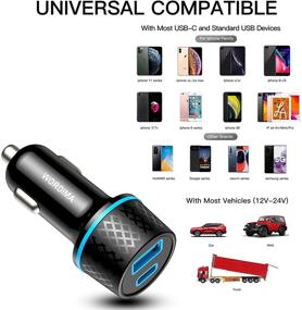 img 2 attached to WORDIMA USB C Car Charger – PD20W/PPS20W & QC3.0 18W/SCP22.5W Car Adapter – iPhone12/11/X/8/iPad Pro/Samsung/Google Pixel/Oneplus Compatible (Black)