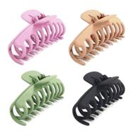 4 pcs matte plastic hair claw clips – strong hold for thick hair – large claw clip hair accessories for women logo