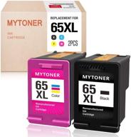 🖨️ high yield mytoner remanufactured ink cartridge replacement for hp 65xl 65 xl - compatible with hp envy & deskjet printers (black tri-color, 2pk) logo