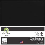 high-quality black cardstock - 12 x 12 inch - 65lb cover - pack of 25 sheets by clear path paper logo
