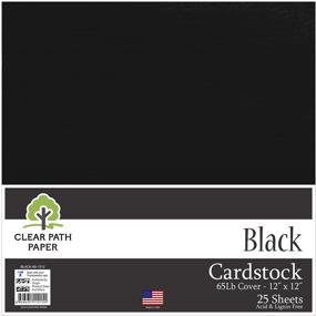 img 3 attached to High-Quality Black Cardstock - 12 x 12 inch - 65lb Cover - Pack of 25 Sheets by Clear Path Paper