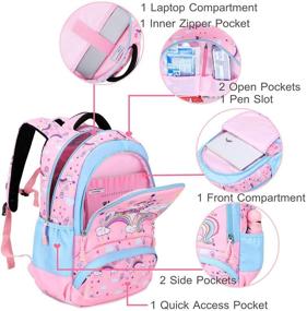 img 1 attached to Glitter Mermaid Girls Backpack Kindergarten Backpacks in Kids' Backpacks