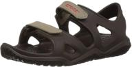 swiftwater river sandals for boys and girls by crocs kids logo