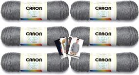 img 4 attached to 🧶 Caron Simply Soft Yarn - 6 Pack with Pattern Cards in Gray Heather Color