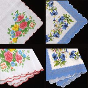 img 2 attached to 🧣 Charming Vintage Cotton Handkerchiefs: Classy Pieces for Hankie Lovers