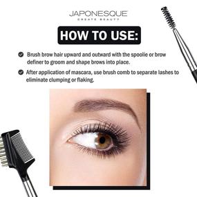 img 1 attached to Japonesque Brow & Lash Shaper with 3 Spoolie Brushes: Ultimate Control for Lash Separation, Mascara Clump Removal, Brow Grooming, and Shaping