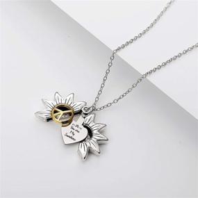 img 3 attached to Messages Sunshine Necklace Sunflower Daughter Girls' Jewelry