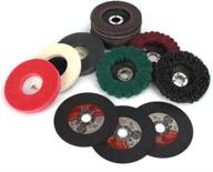 🛠️ 15 piece 4-inch flap discs grinding polishing wheels cut off wheel set with assorted grit (60, 80, 120, 24, 320), flap disc cut off wheel strip, abrasive disc wheel, nylon and wool fiber buffing polishing wheel logo