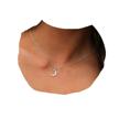 yheakne rhinestone necklace crescent minimalist logo