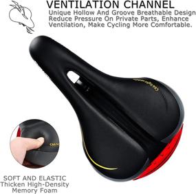 img 1 attached to 🚲 Enhanced Comfort for All: DAWAY C66 Foam Padded Leather Bike Seat with Taillight - Waterproof, Soft, and Breathable Saddle Cushion for Men and Women, Suitable for MTB & Most Bicycles