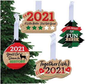 img 4 attached to Big Dot of Happiness Together (ish) 2021 - Funny Holiday Decorations - Christmas Tree Ornaments - Set of 12: Add Laughter to Your Christmas Tree!