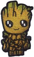 🌱 cute patch baby groot: adorable 3in iron sew on applique for guardians of the galaxy fans logo