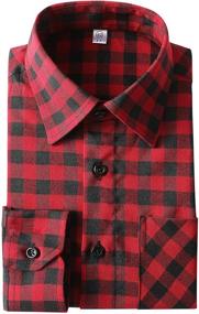 img 2 attached to AOLIWEN Kids' Plaid Flannel Button Down Shirts - Long Sleeve for Girls and Boys, Ages 3-12