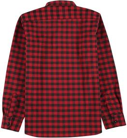 img 3 attached to AOLIWEN Kids' Plaid Flannel Button Down Shirts - Long Sleeve for Girls and Boys, Ages 3-12