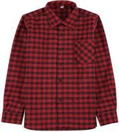 aoliwen kids' plaid flannel button down shirts - long sleeve for girls and boys, ages 3-12 logo