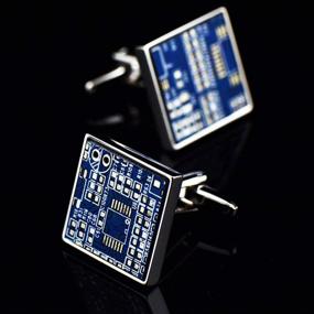 img 3 attached to Upcycled Circuit Board Pieces Cufflinks