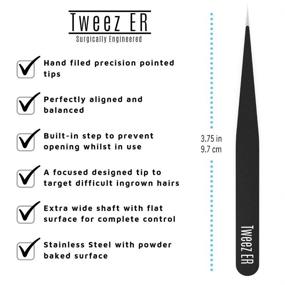 img 2 attached to 💉 Precision Tweezers for Ingrown Hair Removal, Medical Grade Tweezers with Sharp Needle Nose Point Tips, Ideal Pointed Tweezers for Splinters & Tick Removal, Surgical Quality Tweezers for Ingrown Hair