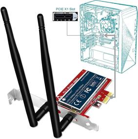 img 1 attached to 📶 FebSmart PCIE Wi-Fi Card for Windows Server and Windows 7 8 8.1 10 (32/64bit) System - High Power Wireless N600 Adapter, 2.4GHz 300Mbps or 5GHz 300Mbps - FS-N600HP