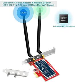 img 2 attached to 📶 FebSmart PCIE Wi-Fi Card for Windows Server and Windows 7 8 8.1 10 (32/64bit) System - High Power Wireless N600 Adapter, 2.4GHz 300Mbps or 5GHz 300Mbps - FS-N600HP