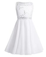 💃 agoky sleeveless sequined wedding bridesmaid dresses for girls' clothing logo